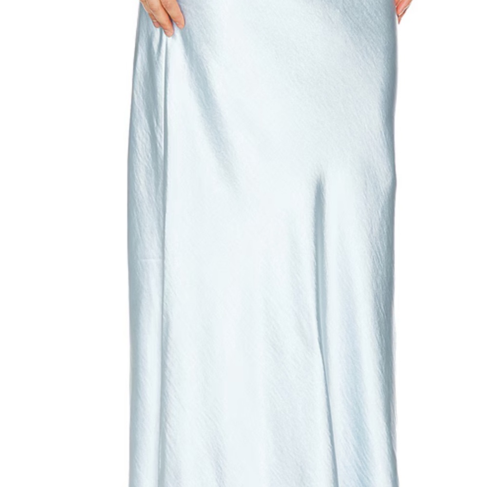 Revolve Whimsical Sky Blue Maxi Dress SzL,silk/satin Like,heavy Fancy Gown,Alani - Picture 6 of 11